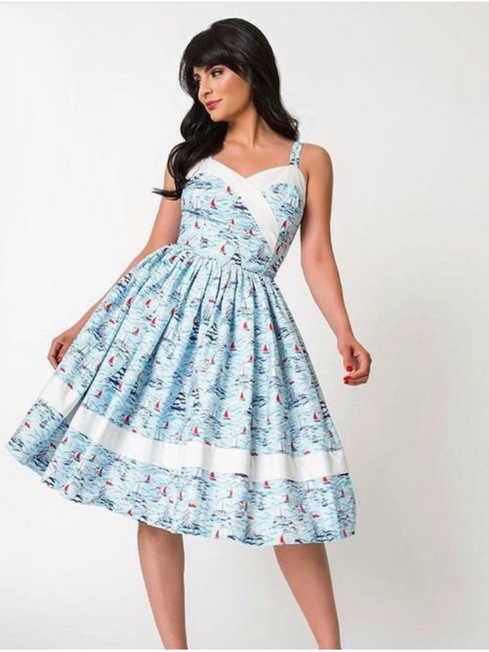 Unique Vintage Sailboat/Nautical Print dress - Picture 13 of 13
